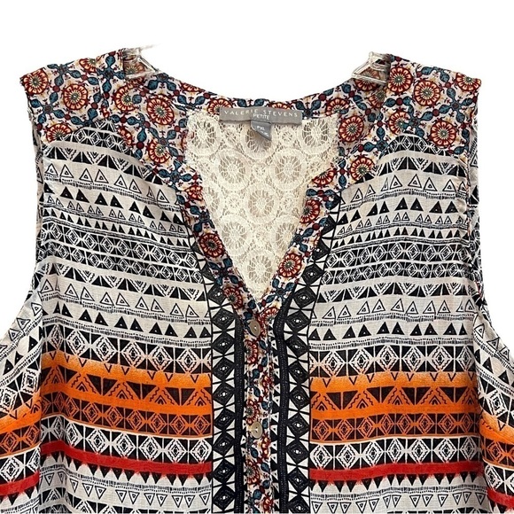 Valerie Stevens Womens Multicolor Sleeveless Lace Knit Back Boho Top, Sixe PXL. - Picture 5 of 15